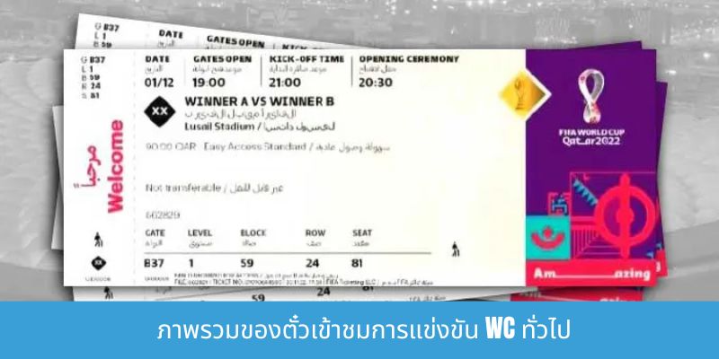 ความแตกต่างระหว่างตั๋วชมฟุตบอลโลกแบบปกติและแบบพิเศษ รายละเอียดมากที่สุด ภาพรวมของตั๋วเข้าชมการแข่งขัน WC ทั่วไป